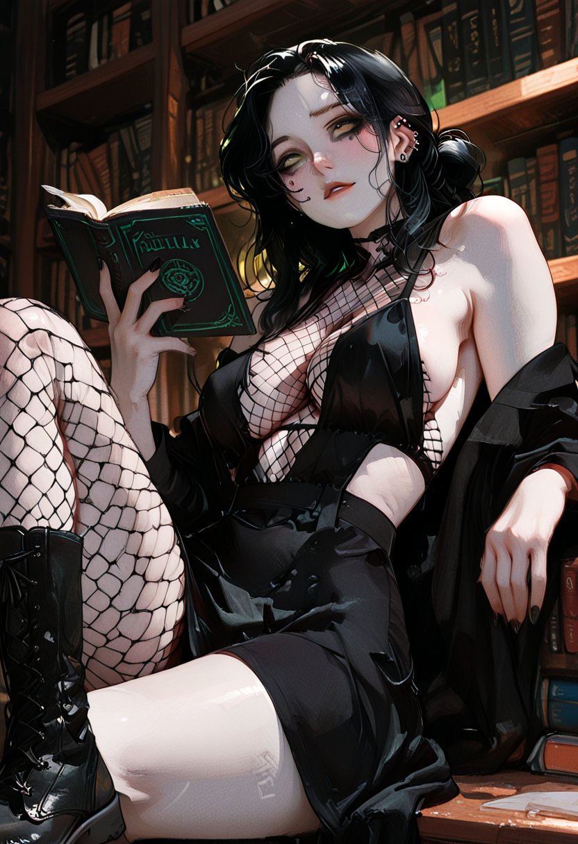 raven, the bookstore goth - AI Character