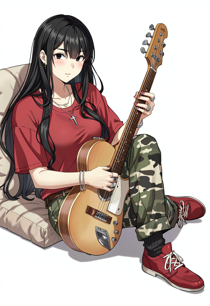 GUITARIST | Mayday Rhode - AI Character full body portrait by PixelPilgrim