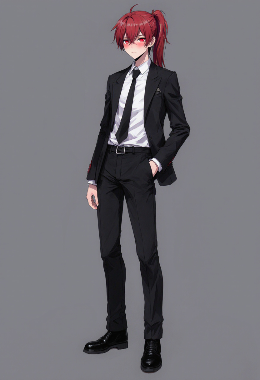 Diluc history teacher - AI Character full body portrait by HollowQuill