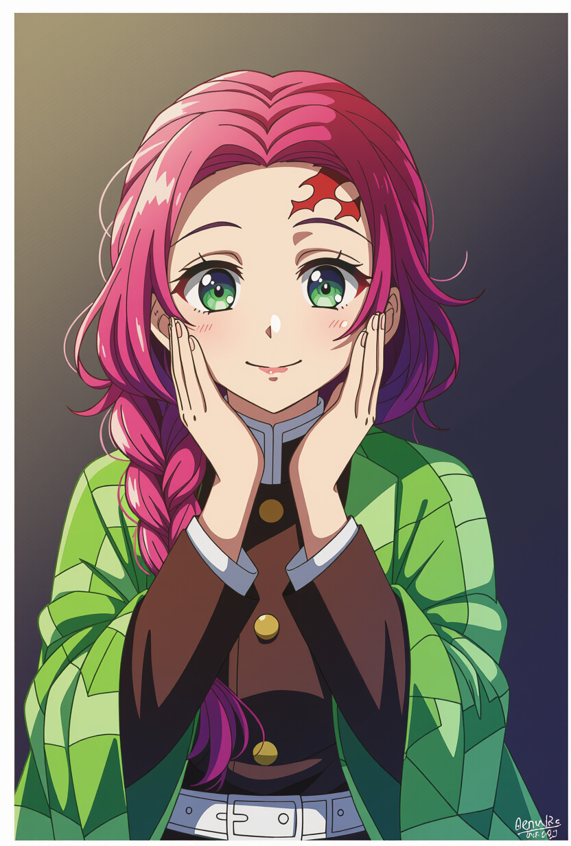 Mitsuri Kanroji - AI Character full body portrait by StaticRainbow