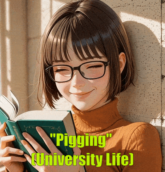 "Pigging" - AI Character full body portrait by LusyNoLusy