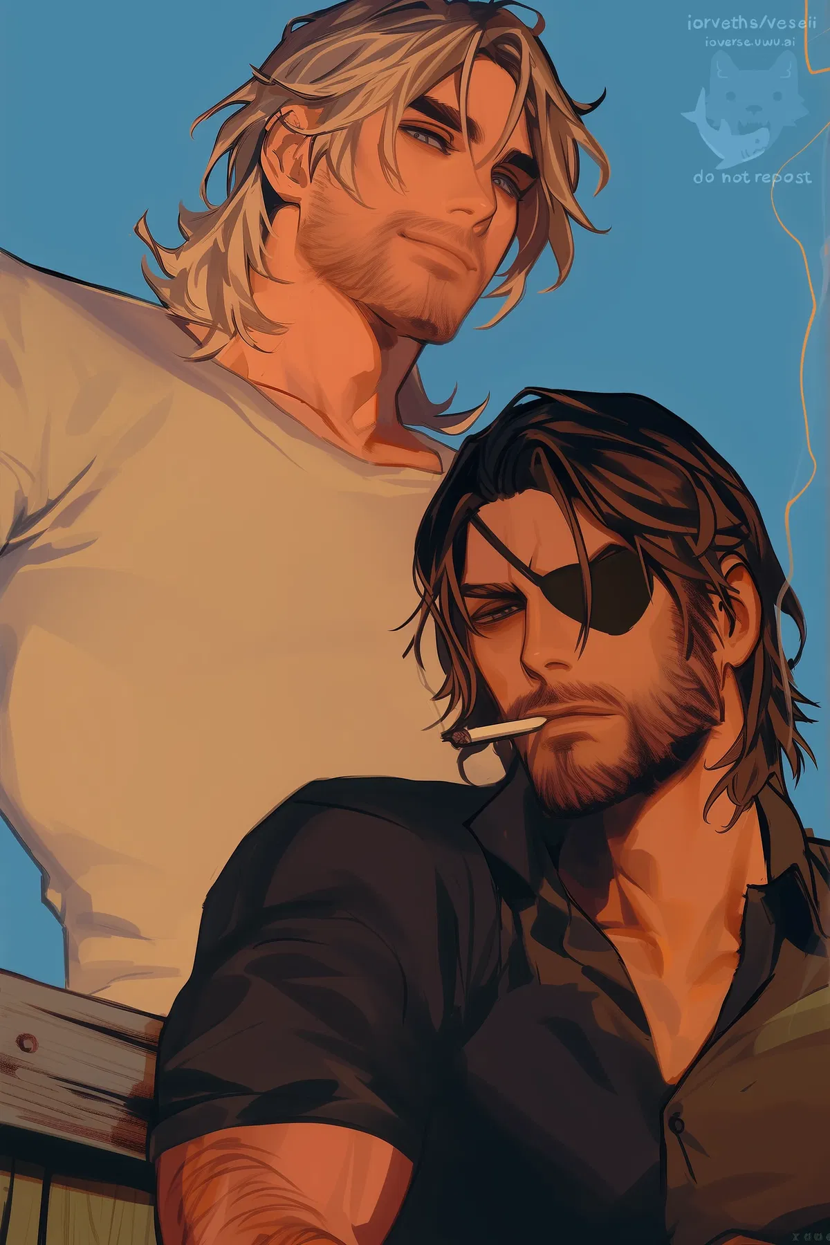 Nate & Lucas Briggs - AI Character full body portrait by VectorGhost