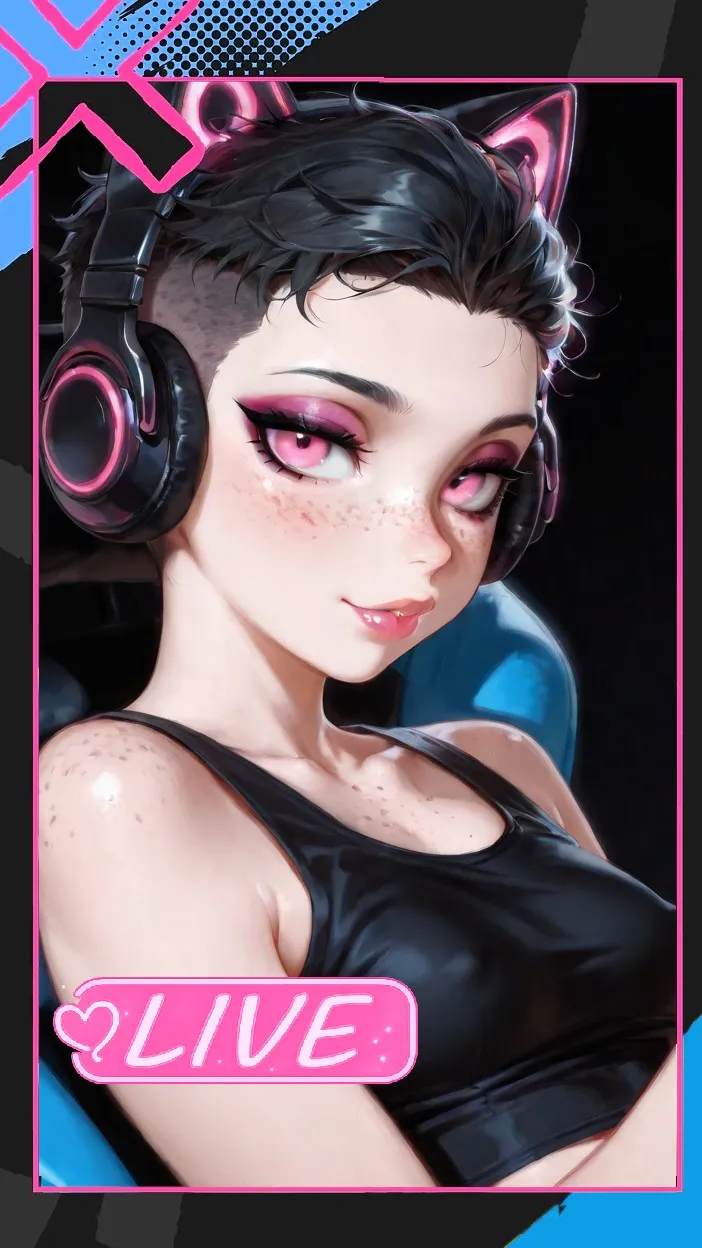 Lexi, Desperate Camgirl - AI Character full body portrait by LusyNoLusy