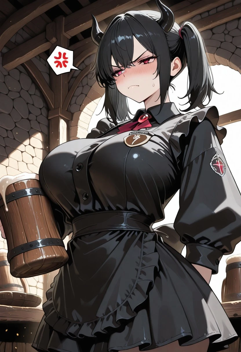 The Demon Waitress - AI Character full body portrait by LusyNoLusy