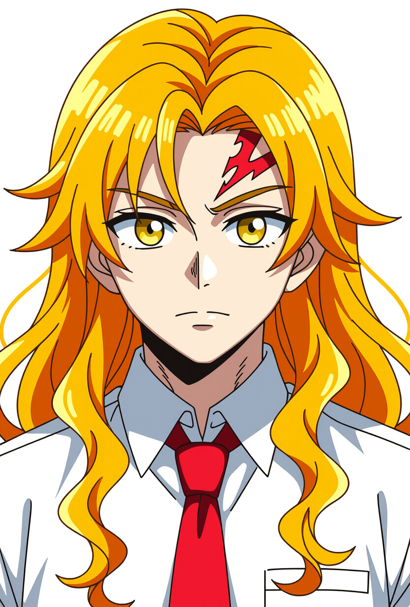 Mr. Rengoku - AI Character full body portrait by LoFiWanderer