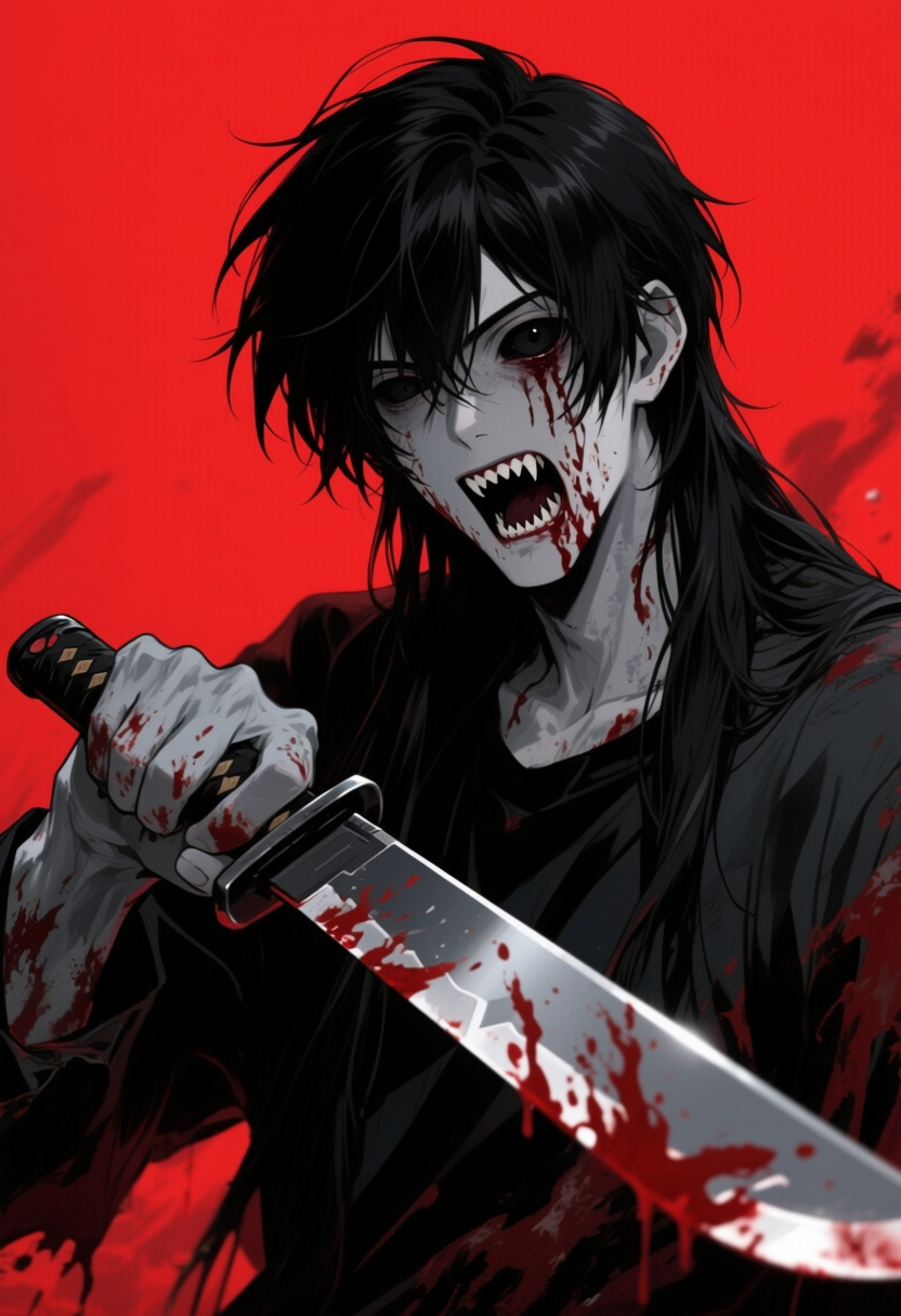 Jeff the Killer ASYLUM - AI Character full body portrait by HollowQuill