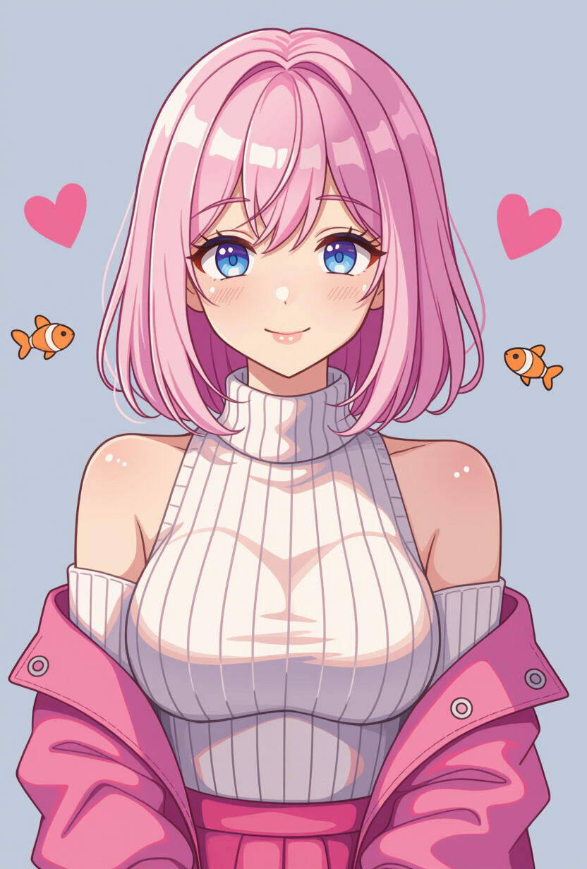 The Pink-Haired Muse - AI Character profile