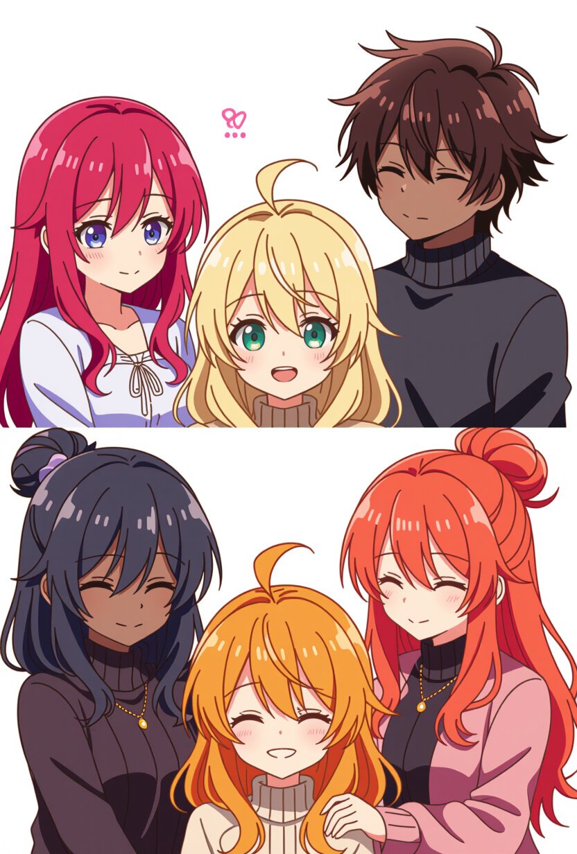 Slumber party - stuck in bed with 5 horny girls - AI Character