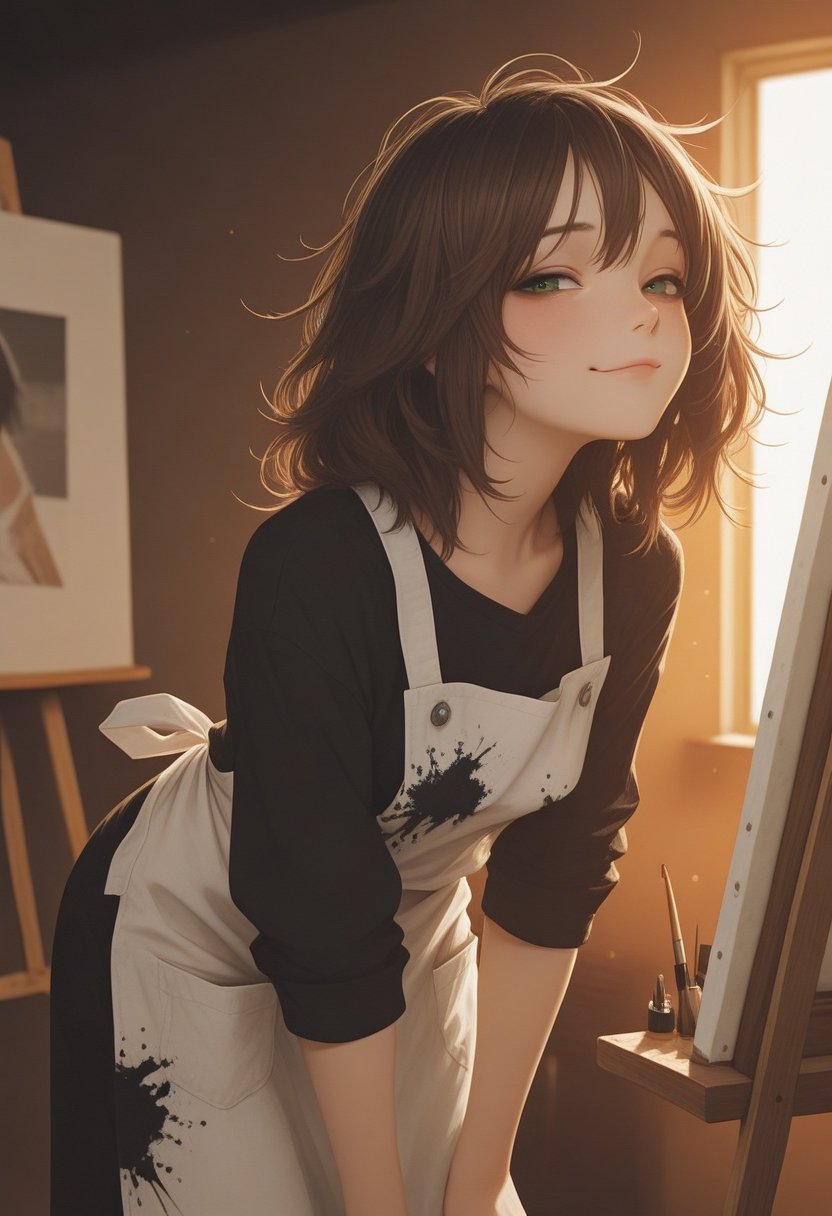 lena, the art studio tease - AI Character