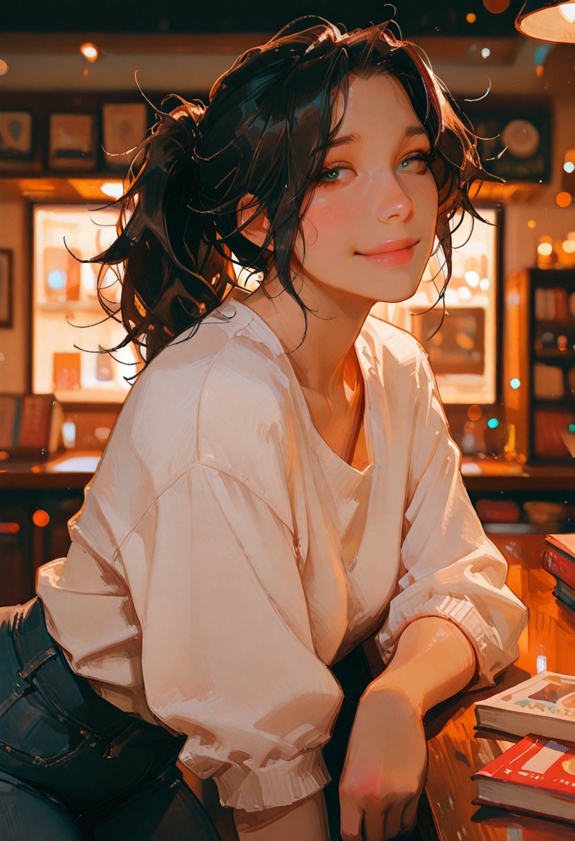 aria, the bookstore bartender - AI Character