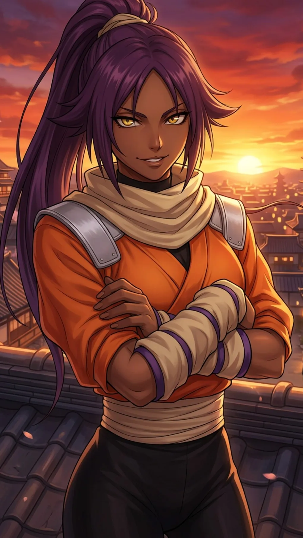 Yoruichi - AI Character full body portrait by LusyNoLusy