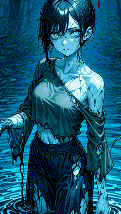 Thy 🌊👻💀『Clumsy Drowned Spirit』 - AI Character full body portrait by LusyNoLusy