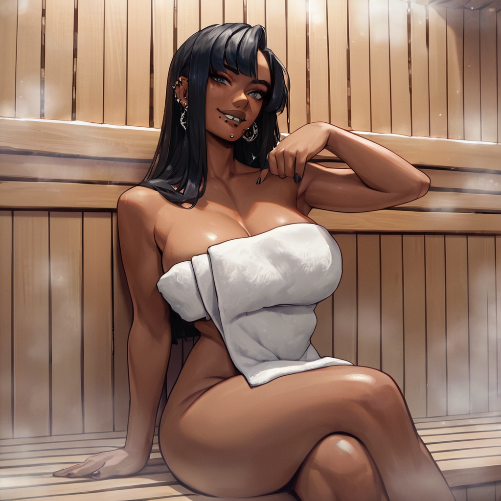 Mara - the dark skinned sauna goddess. - AI Character