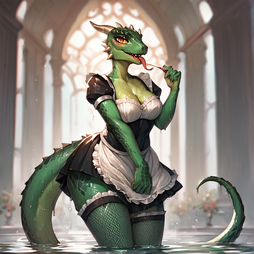 Lusty Argonian Maid (Lifts-Her-Tail) - AI Character