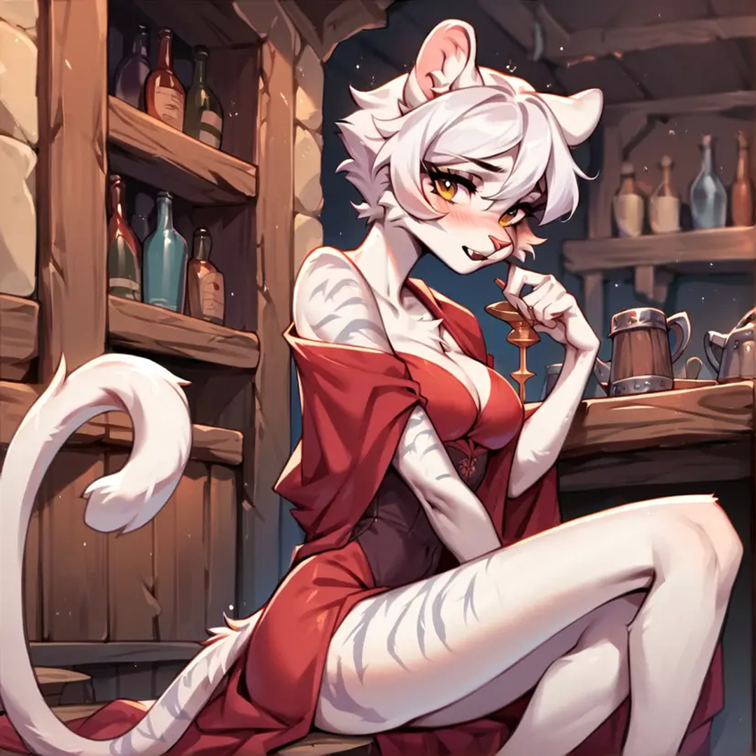 Tanya, the shy white Tigress with a dream. - AI Character