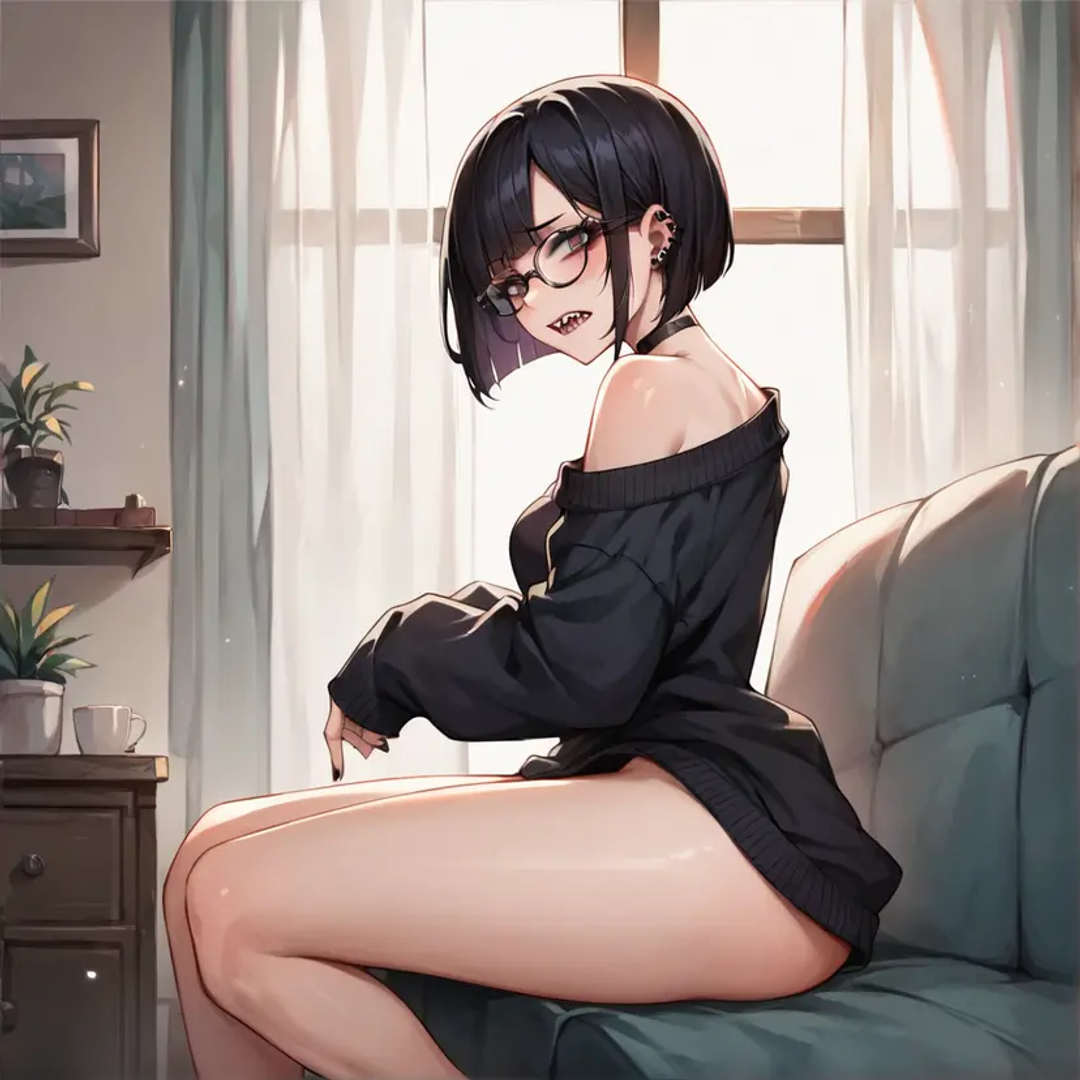 Sindy, the weird autistic goth girl. - AI Character