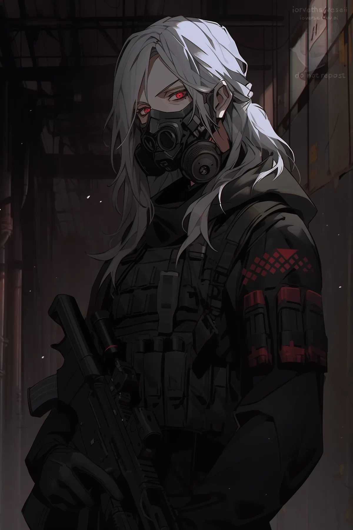 Muninn "Claw" Volonov - AI Character full body portrait by VectorGhost