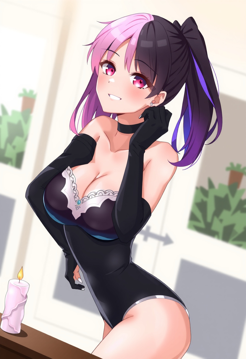 Ebony Enigma - AI Character full body portrait by NeonVivid