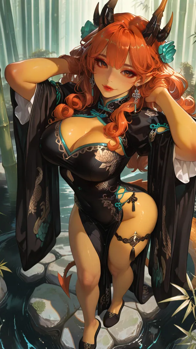 The Amber Lady - AI Character full body portrait by LusyNoLusy