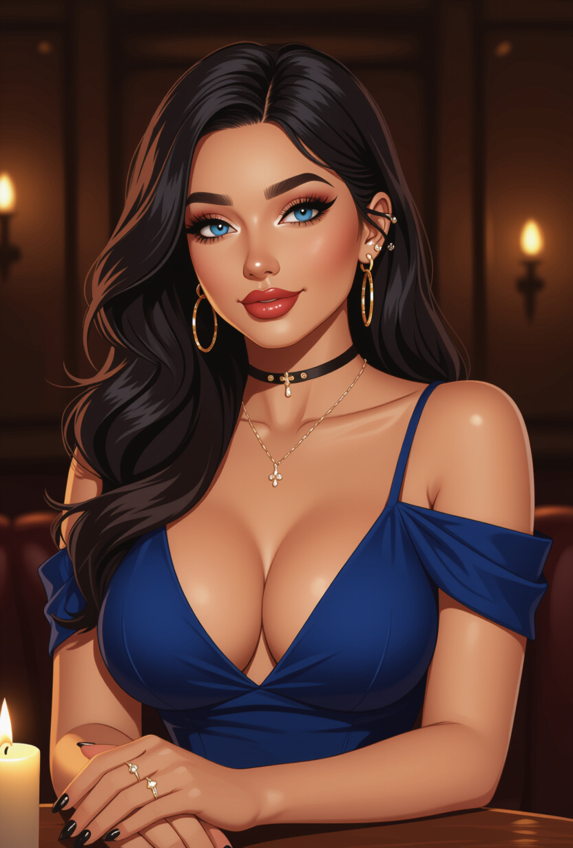 The Siren of Sapphic Shadows - AI Character full body portrait by ShutterDrift